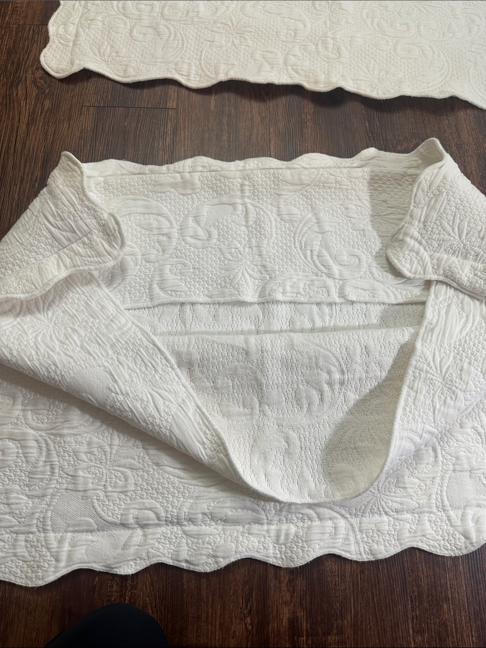 Vintage Matelassé King Pillow Shams Ivory set of 2 COLCHAS S DOMINGOS - Picture 8 of 8